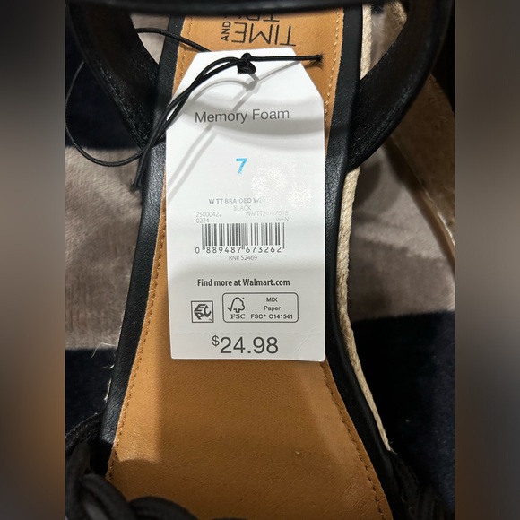 TIME AND TRUE NWT Black Wedges - Picture 3 of 6